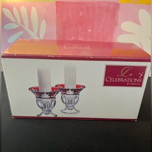 Vintage candleholders with two candles